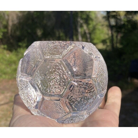 Vintage Orrefors Sweden 24% Lead Crystal 4" Ball Votive-Candle Holder Signed - Picture 1 of 12